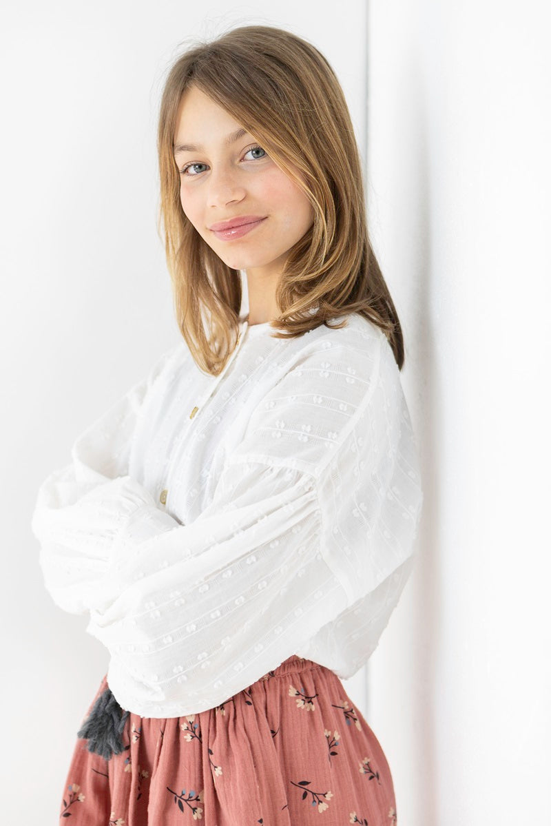 BLU01 Blusa boho blanca