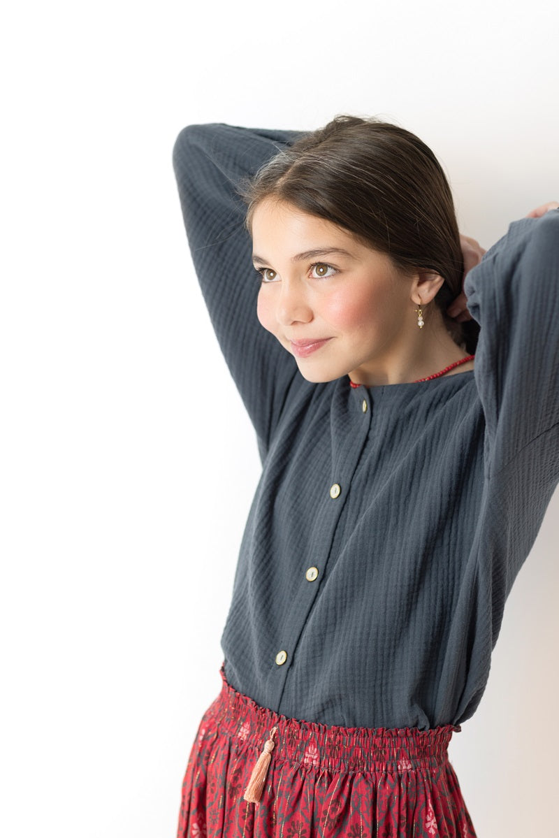 BLU02 Blusa boho antracita