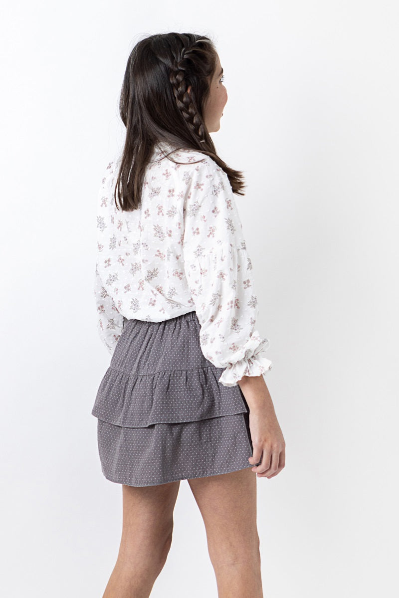 BLU06 Blusa romántica florecita rosa