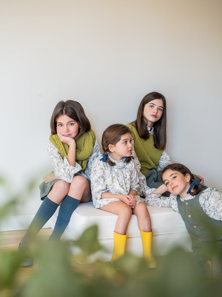 FAL04 Falda pantalón vichy azul y verde