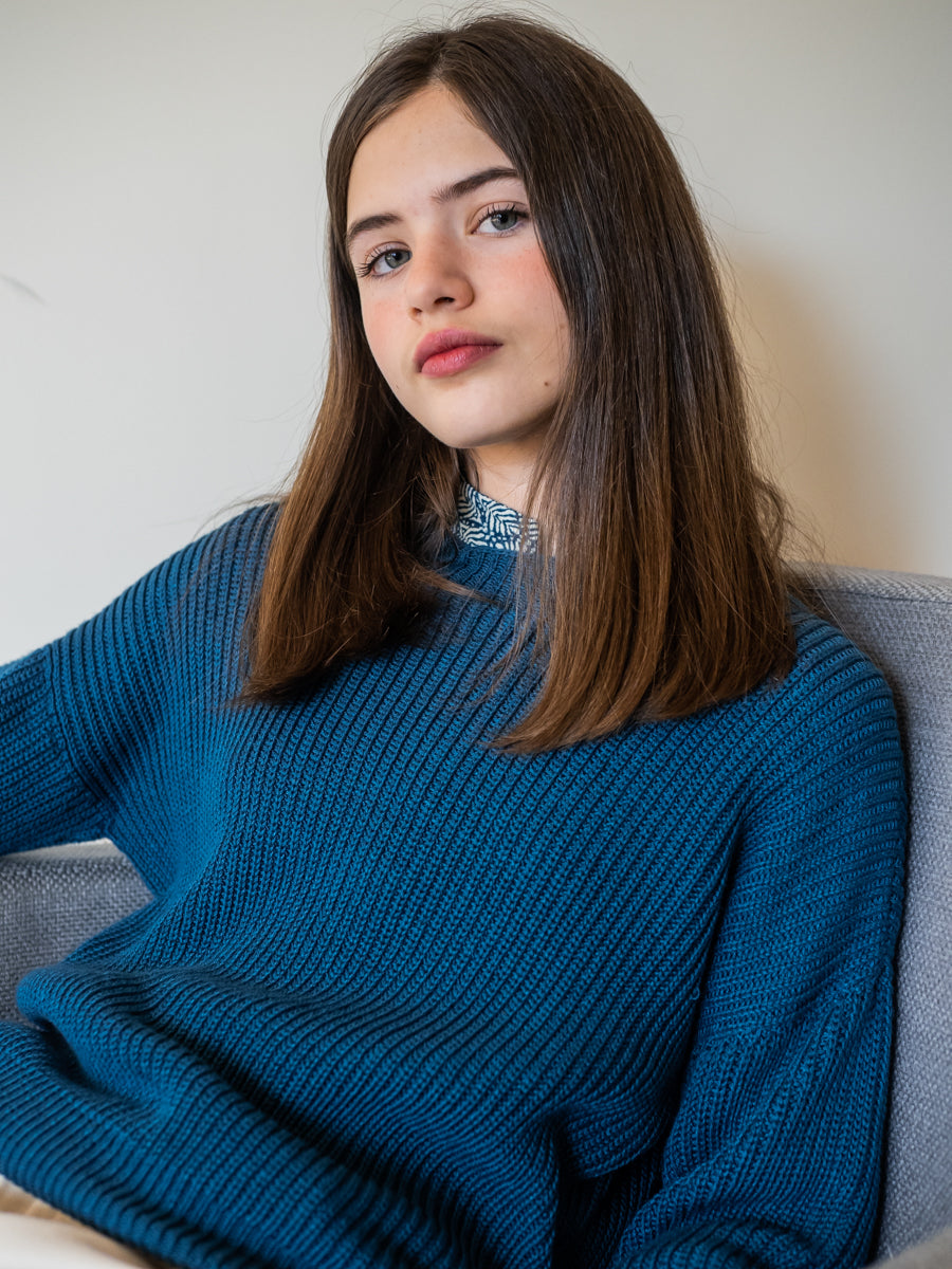 PUN03 Jersey oversize azul petróleo