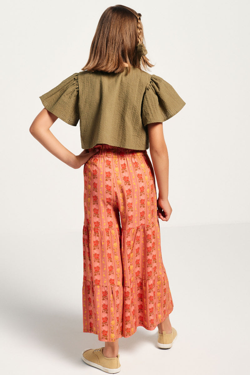 PAN03 Pantalón campana rosas