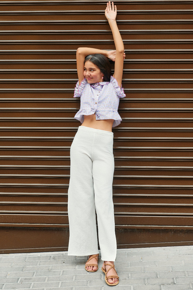 PAN10 Pantalón aberturas blanco