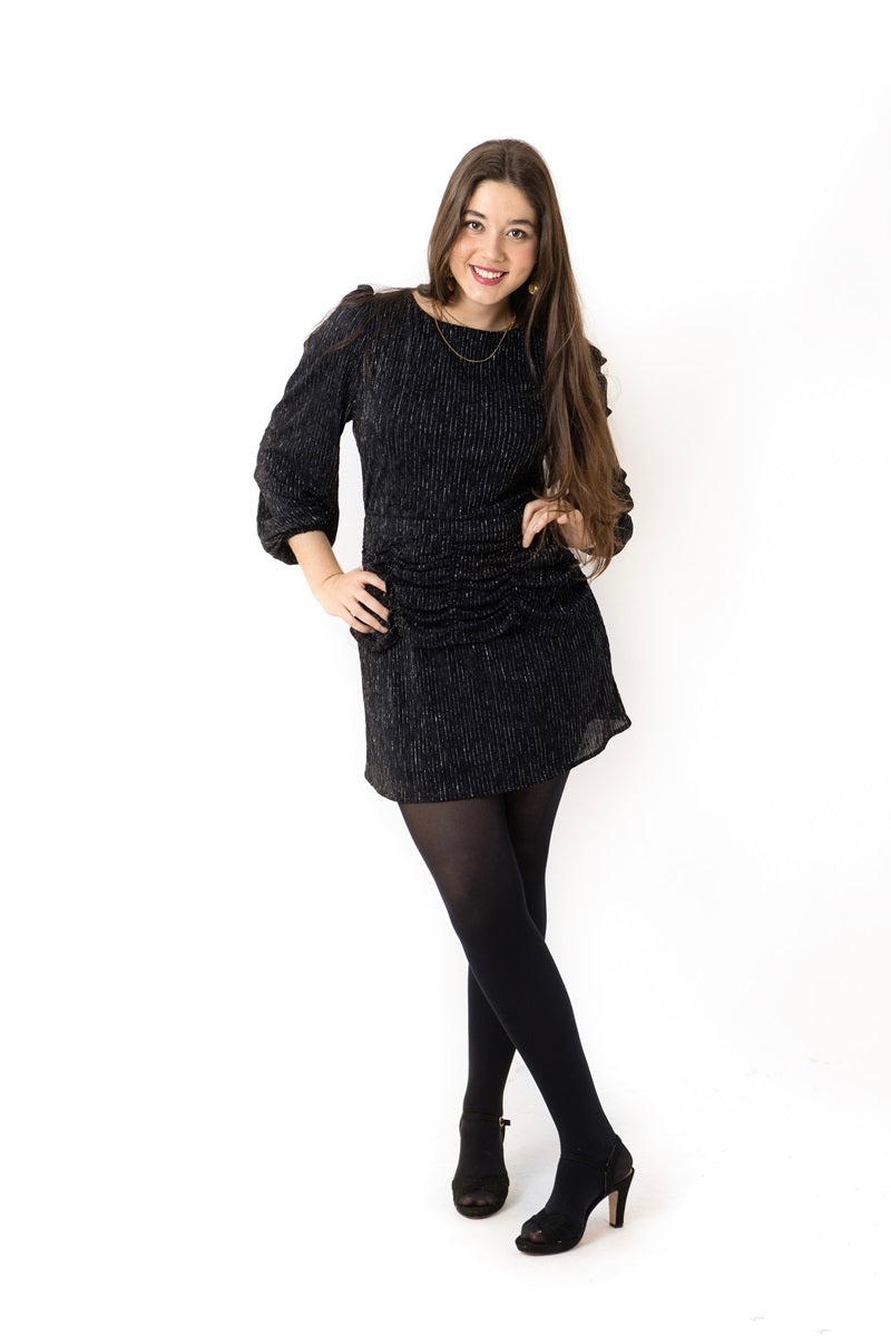 VEST03 Vestido corto terciopelo negro