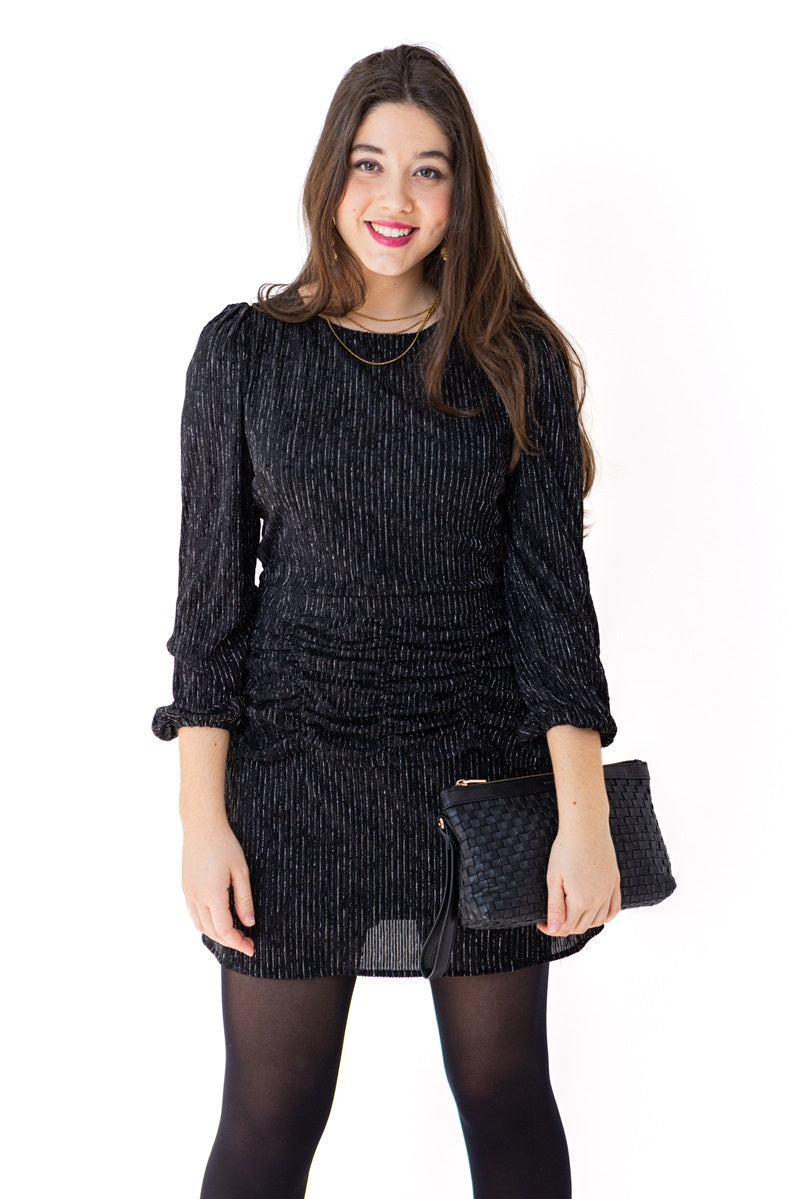 VEST03 Vestido corto terciopelo negro