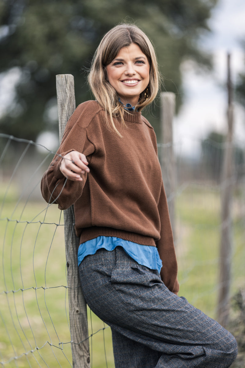 BLUT01 Blusa volante denim