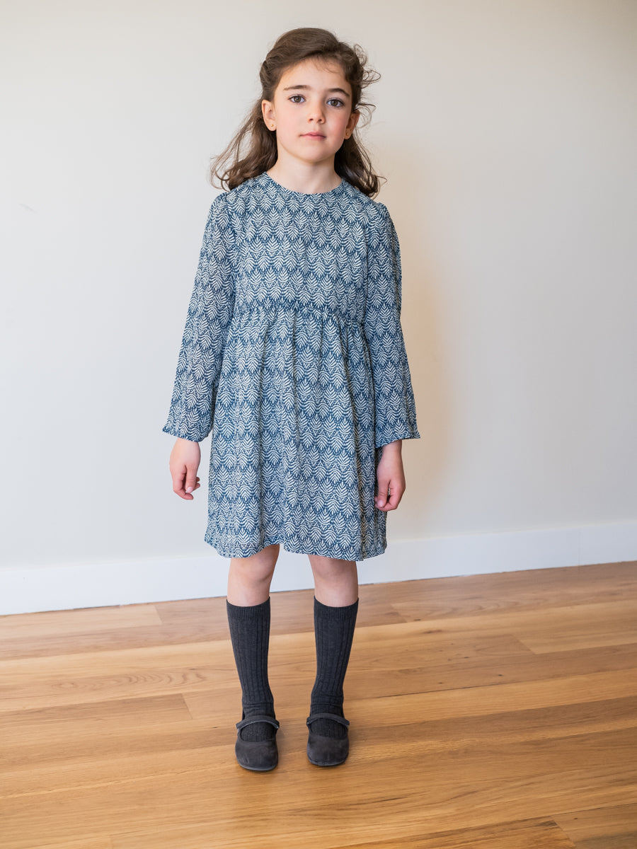 VES04 Vestido boho hojas azul