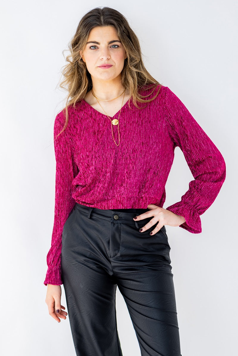 BLUT08 Blusa terciopelo rosa