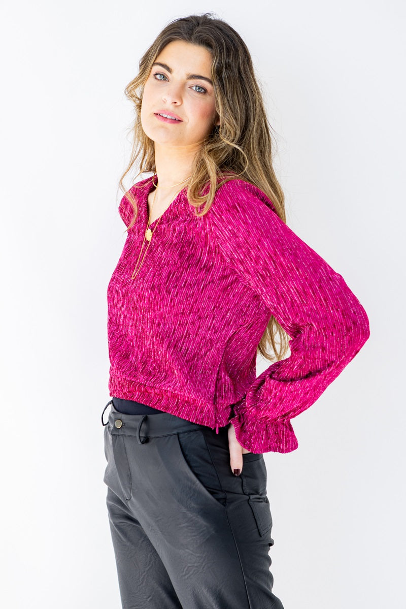 BLUT08 Blusa terciopelo rosa