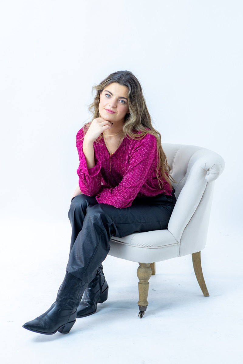 BLUT08 Blusa terciopelo rosa