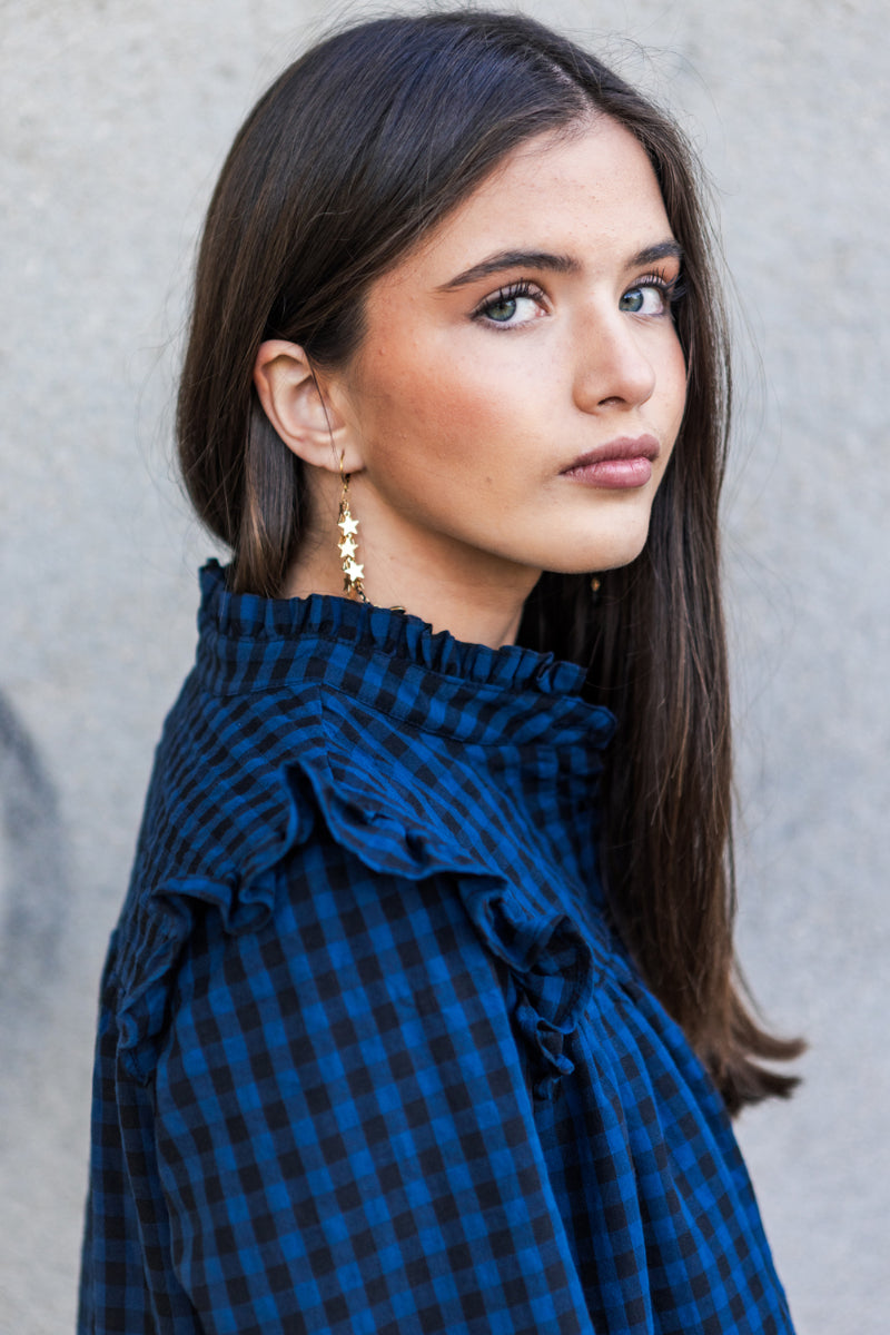 VES05 Vestido boho vichy azul