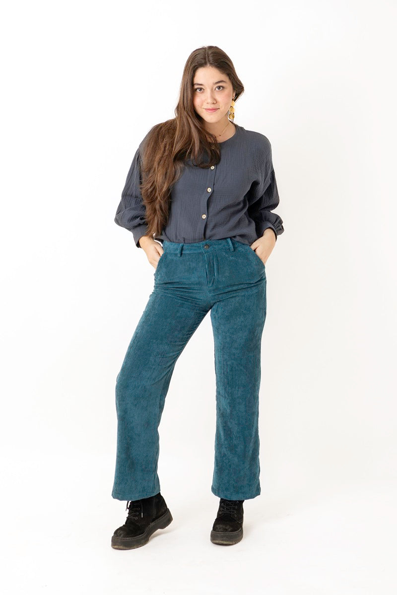 PANT02 Pantalón pana esmeralda