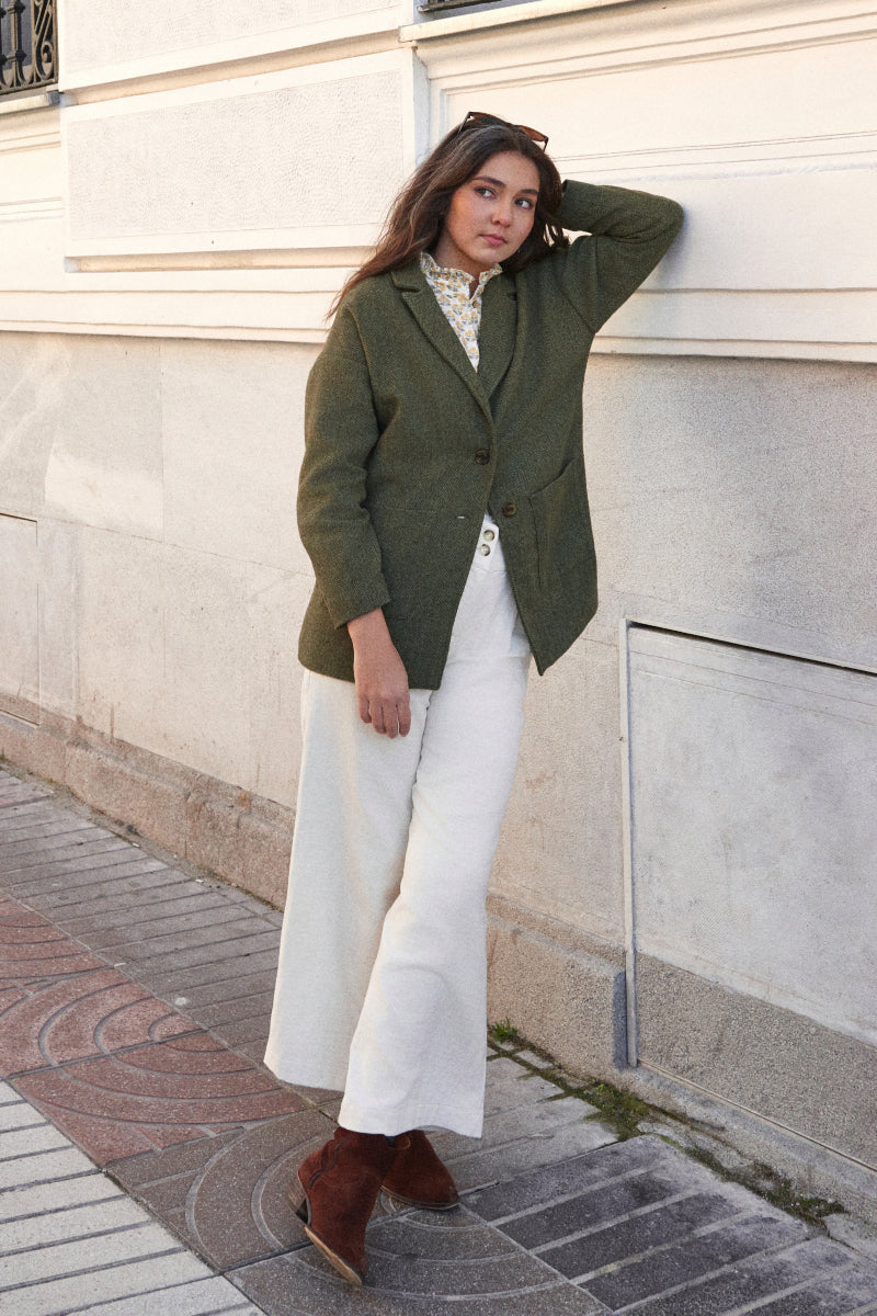 Abrigo espiga verde