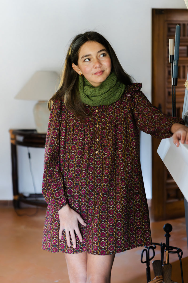 VES07 Vestido boho flor granate