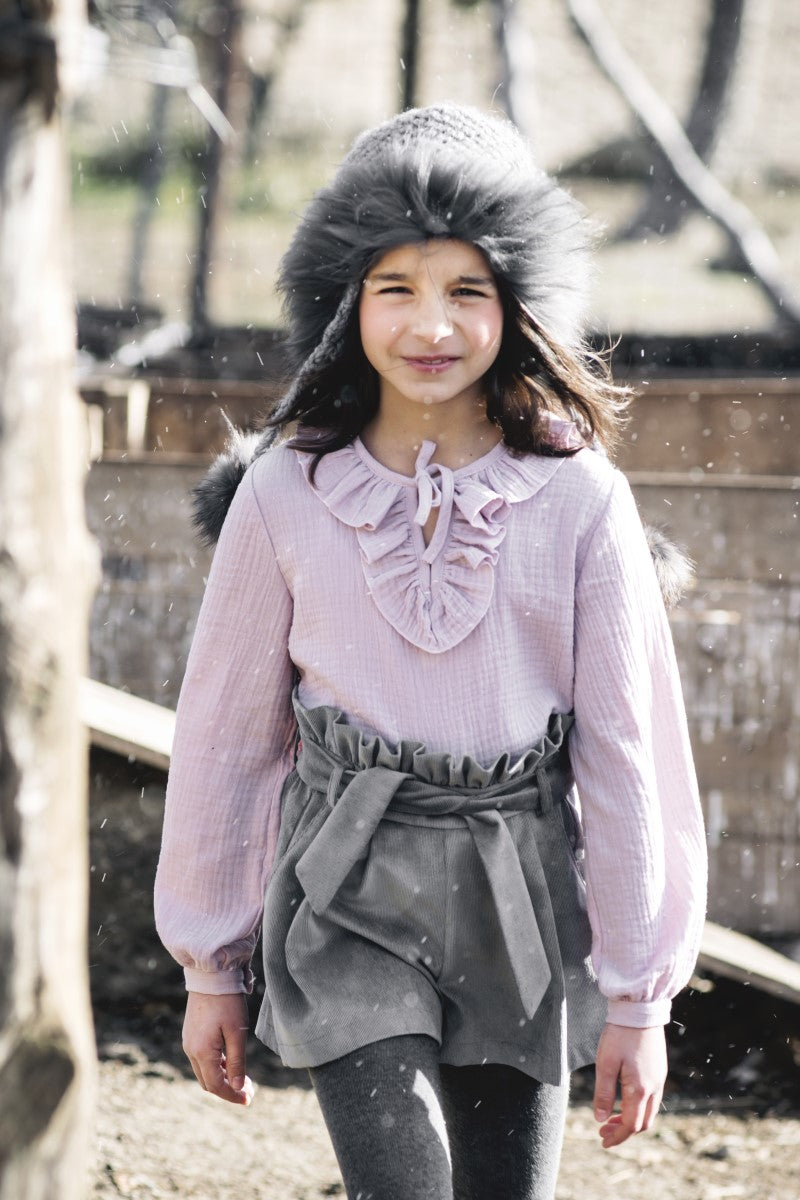 PAN03 Pantalón corto pana gris antracita