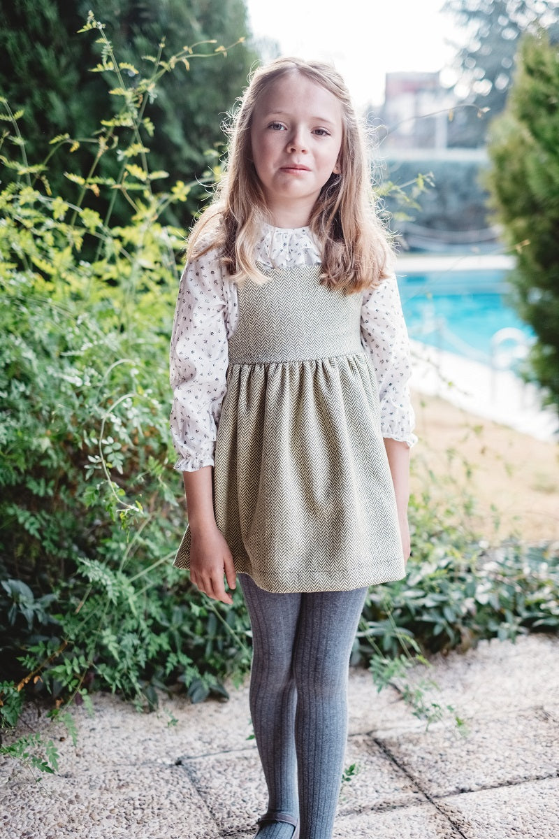 PCH04 Pichi cruzado espiguilla amarillo y gris