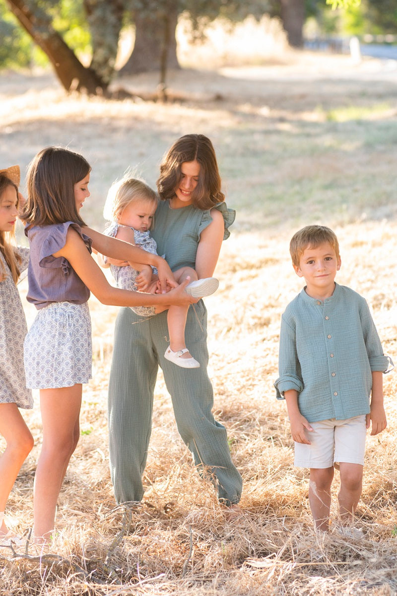 BLU03 Blusa volantes laterales antracita