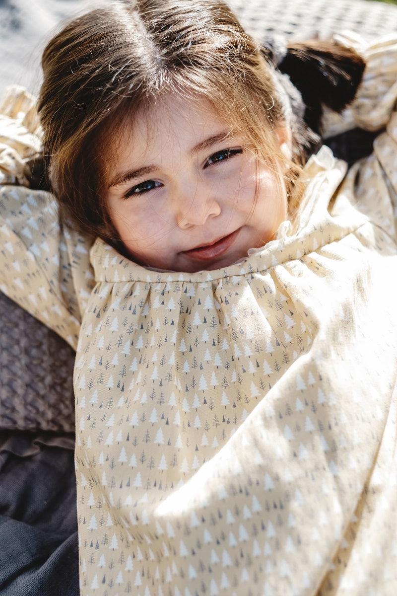 VES01 Vestido canesú cuello pinos