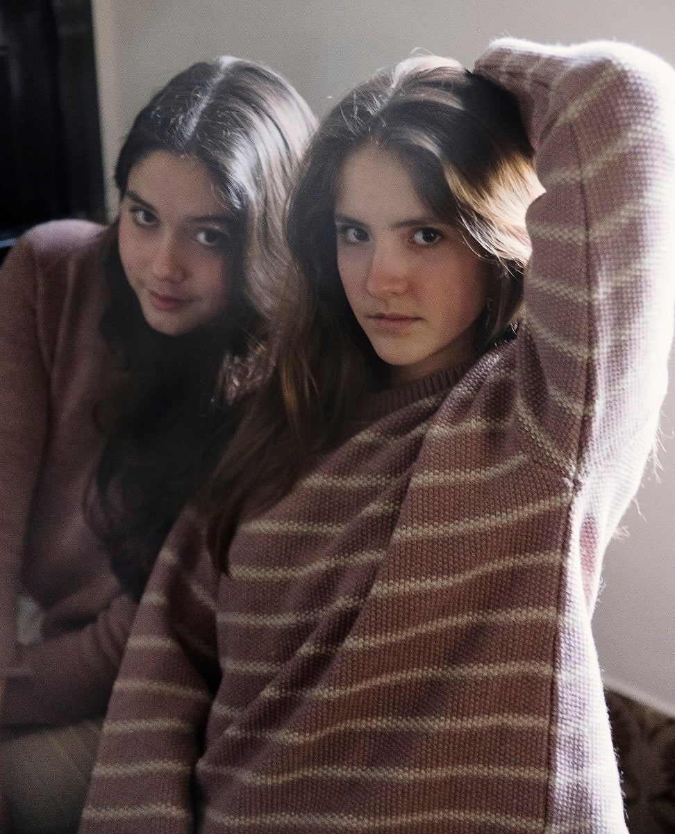 PUNT07 Jersey listas rosa viejo y crudo