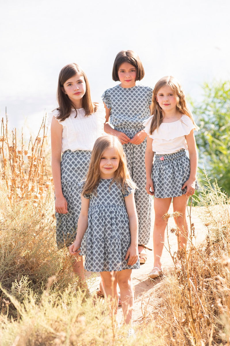 FAL02 Falda gomas boho aqua