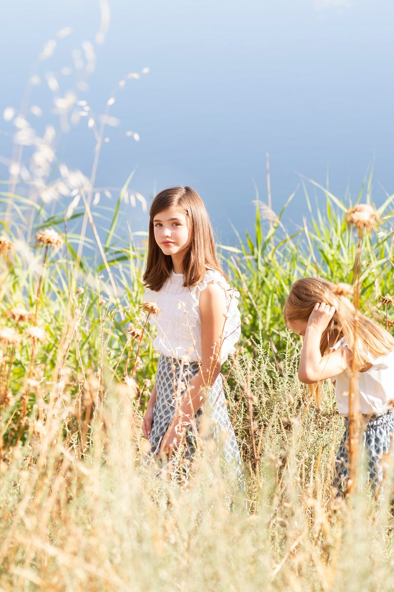 FAL03 Falda midi boho aqua