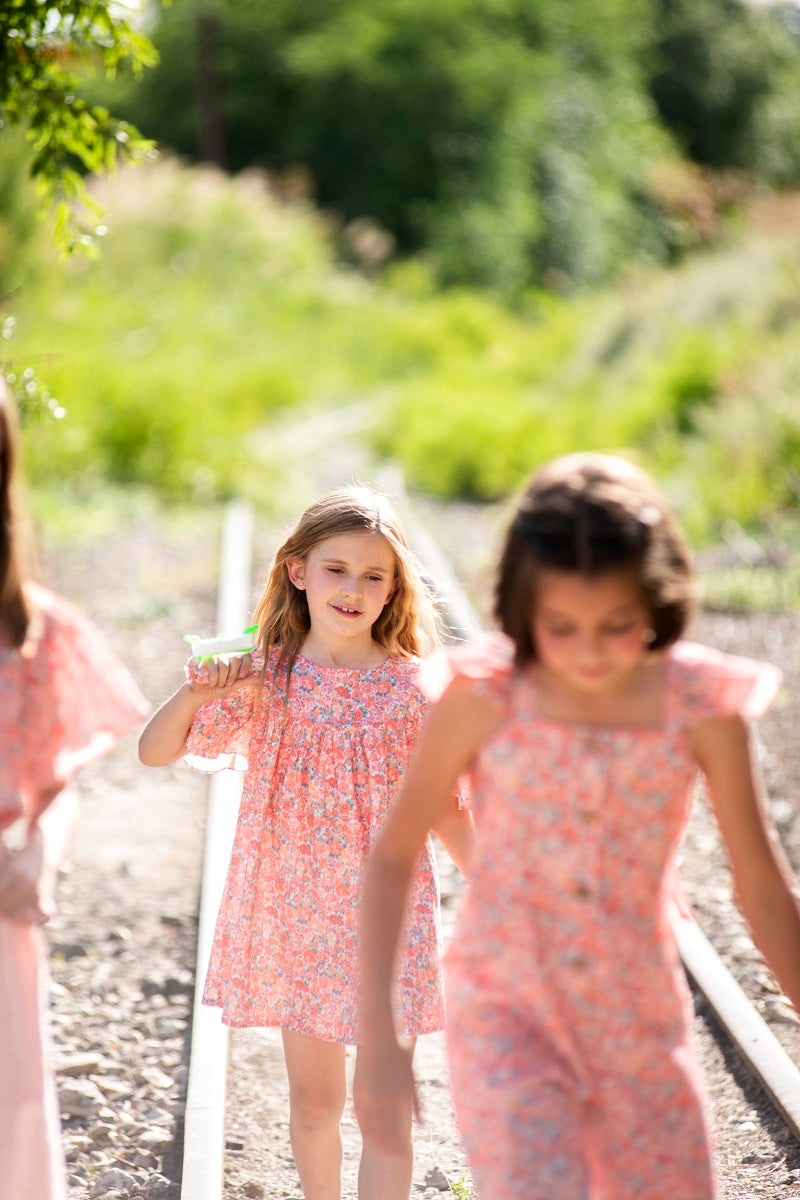 VES03 Vestido manga volada flores liberty