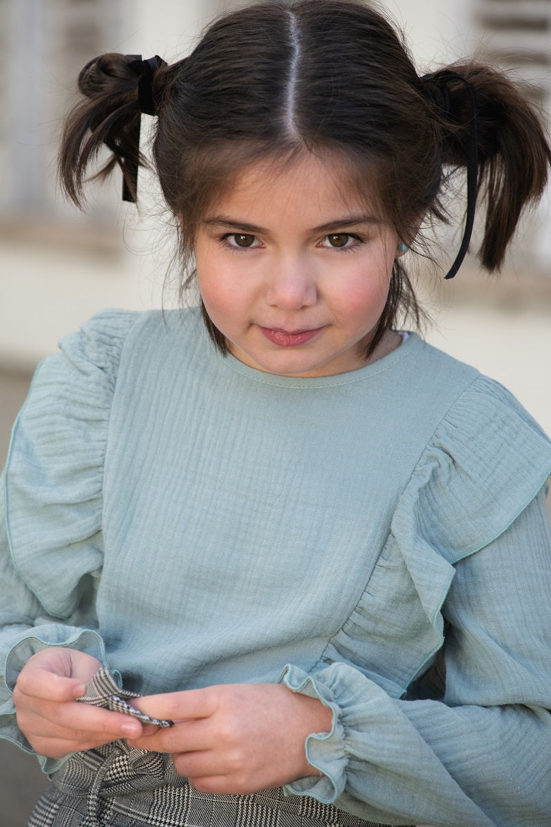 BLU06 Blusa corsario verde seco