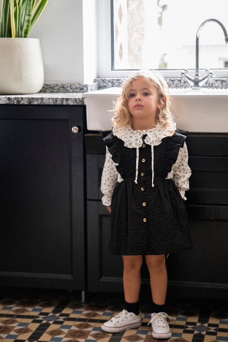 PCH01 Pichi negro topitos oro