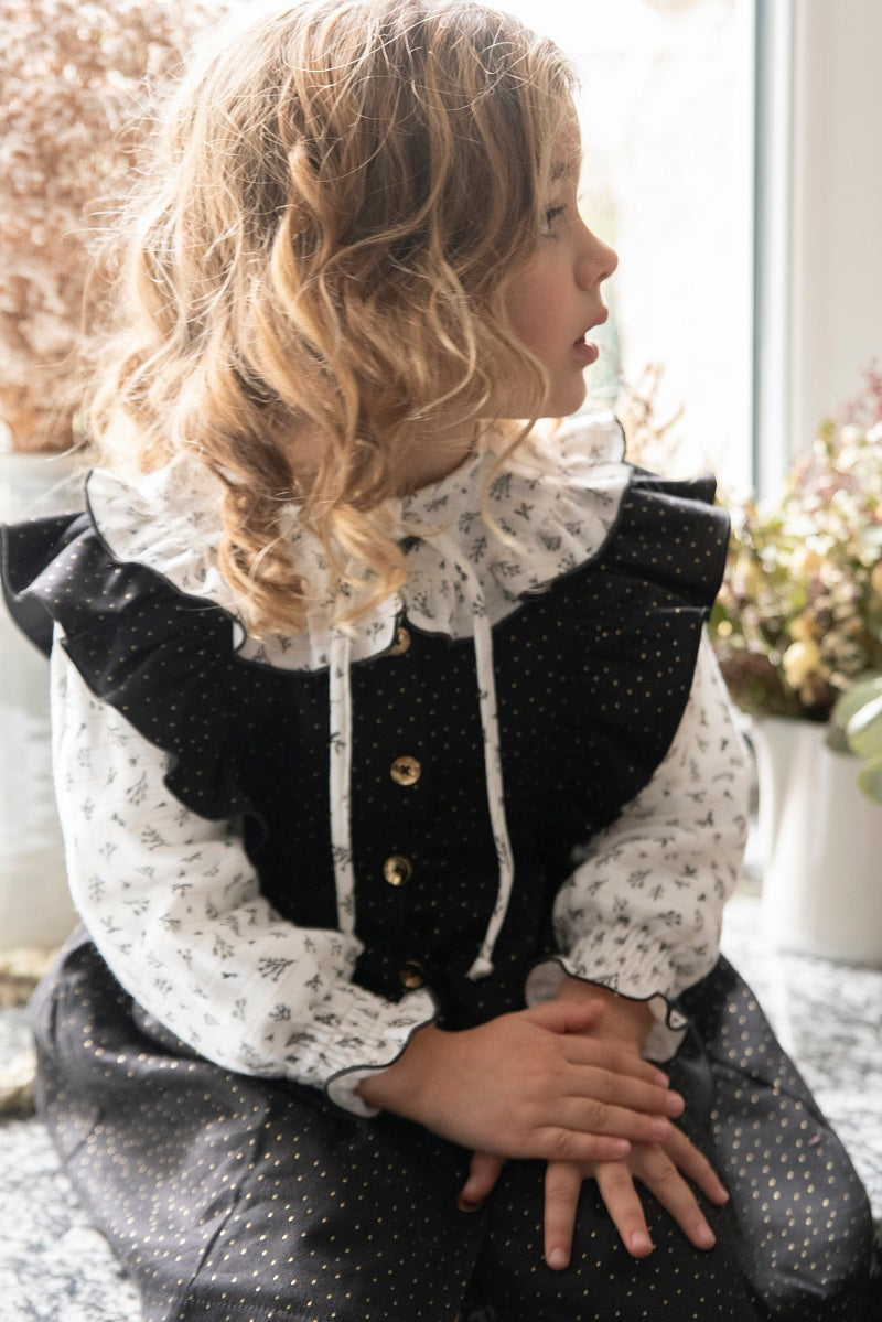 PCH01 Pichi negro topitos oro