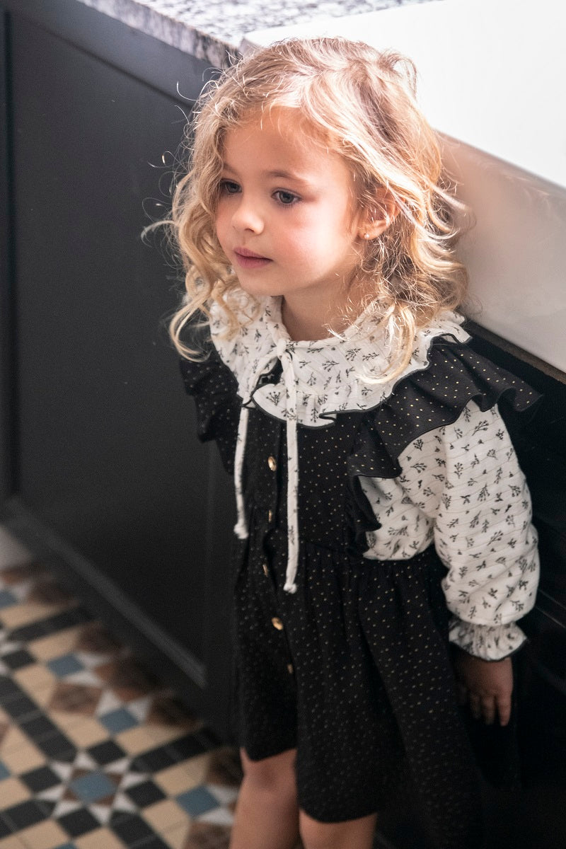 PCH01 Pichi negro topitos oro