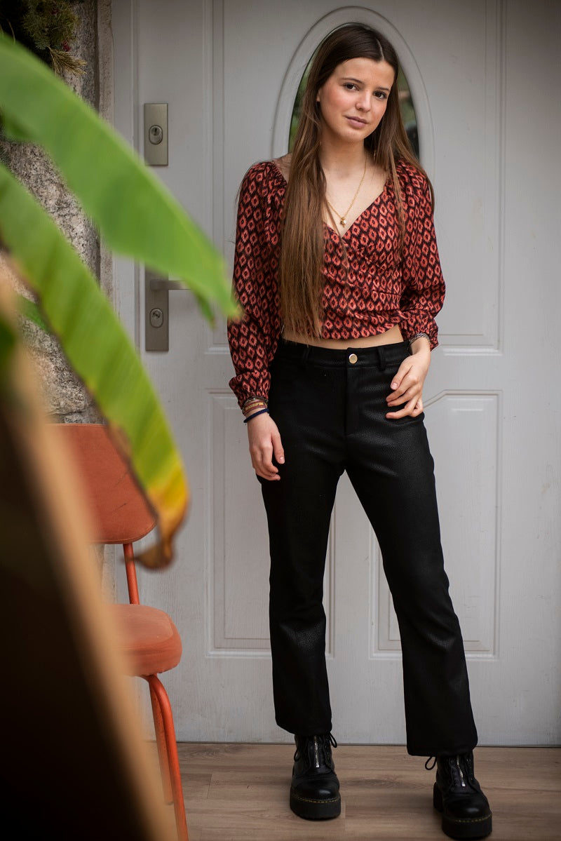 BLUT06 Blusa boho rombo