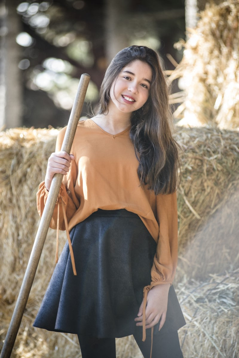 FALT01 Falda vintage gris/negro