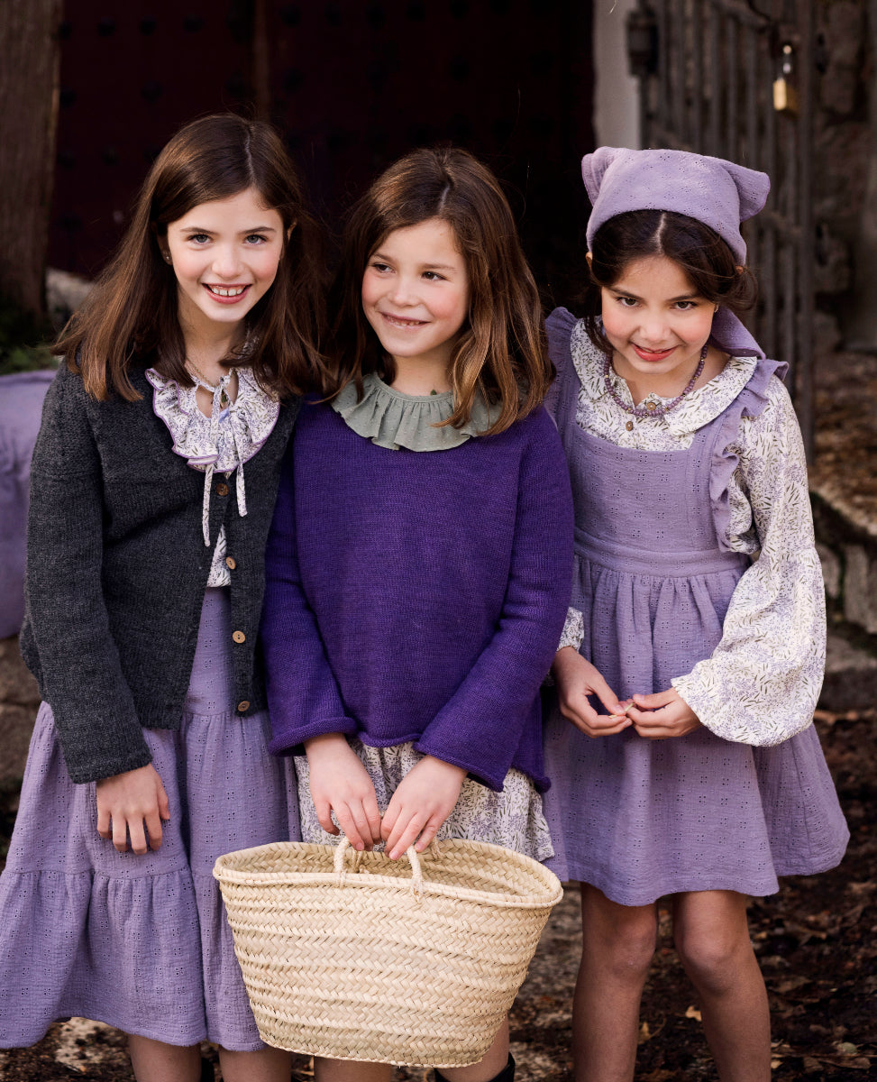 BLU08 Blusa romántica campo lavanda