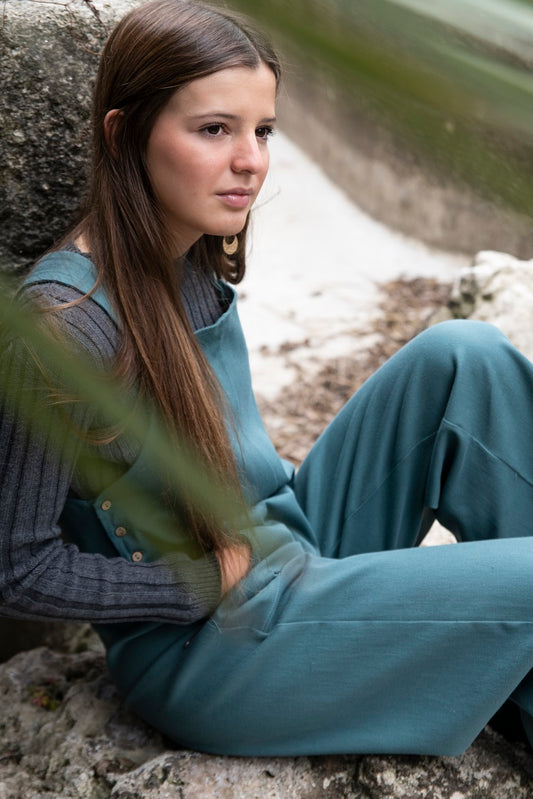 PUNT04 Jersey cropped antracita