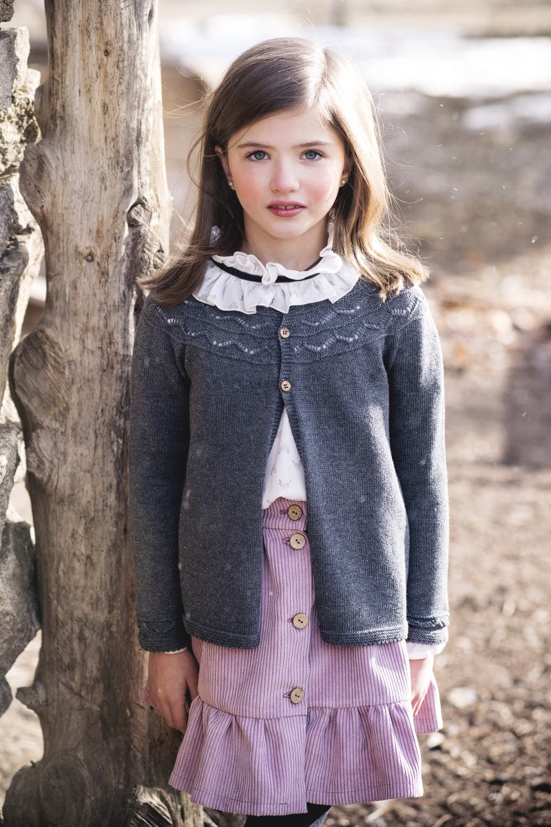 BLU03 Blusa cuello volante cinta gallinas