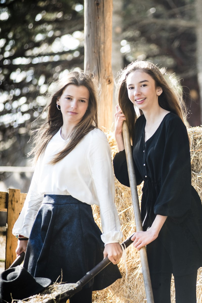 FALT02 Falda vintage azul/negro