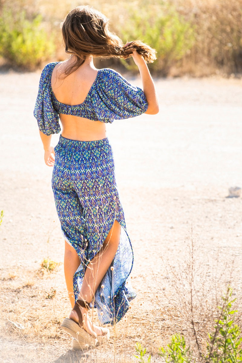 PANT03 Pantalón largo fluido étnico