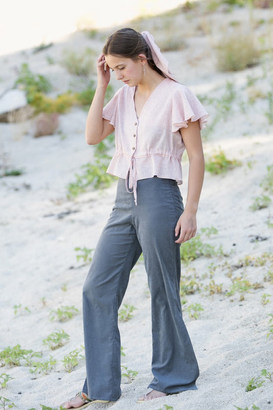 PANT06 Pantalón largo fluido antracita