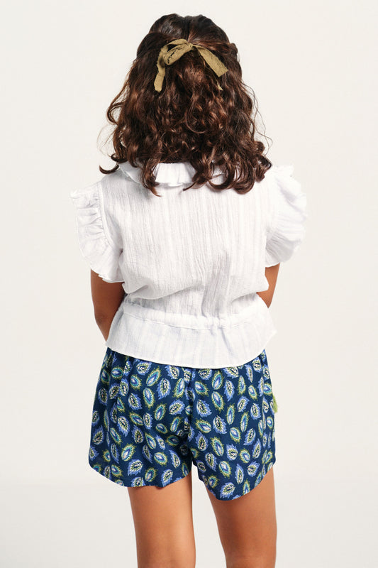 Blusa abotonada encaje blanca