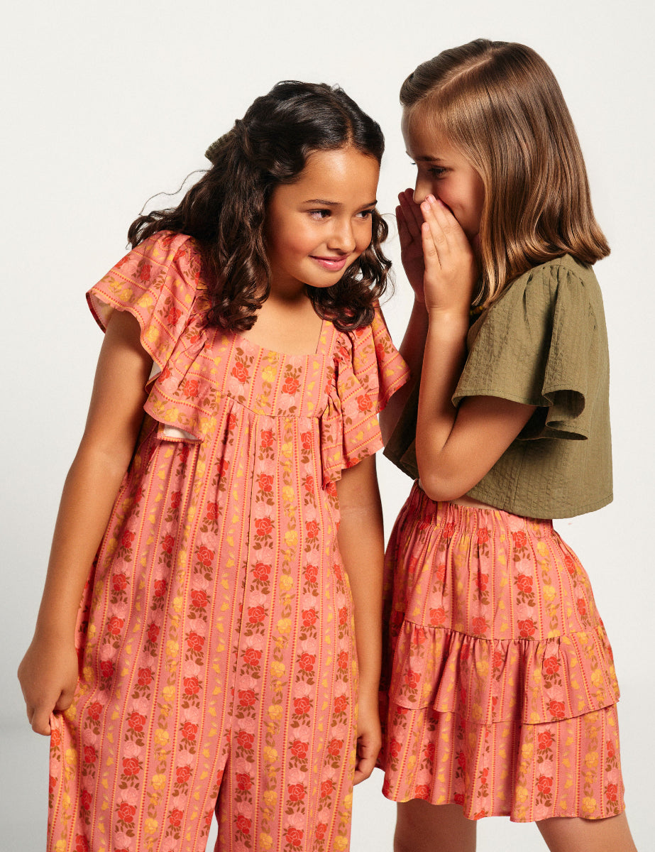 FAL01 Falda volantes rosas