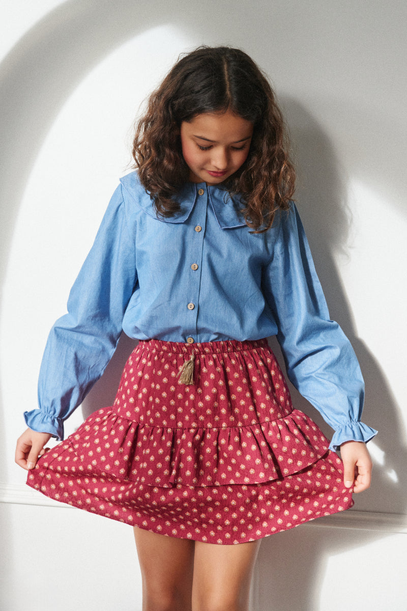 Blusa cuello denim