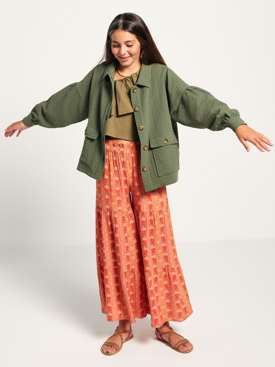 PAN03 Pantalón campana rosas