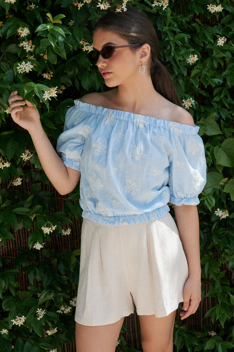 Pantalón corto marfil