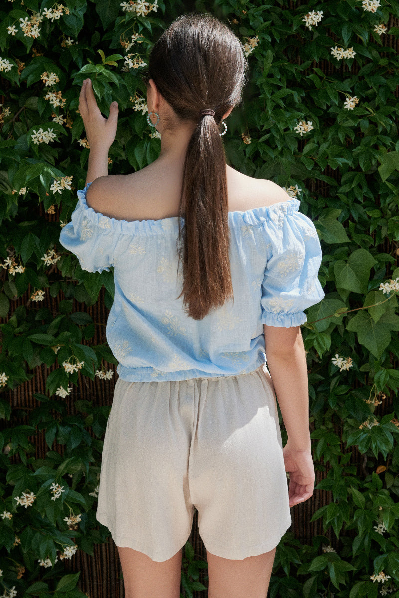 Pantalón corto marfil