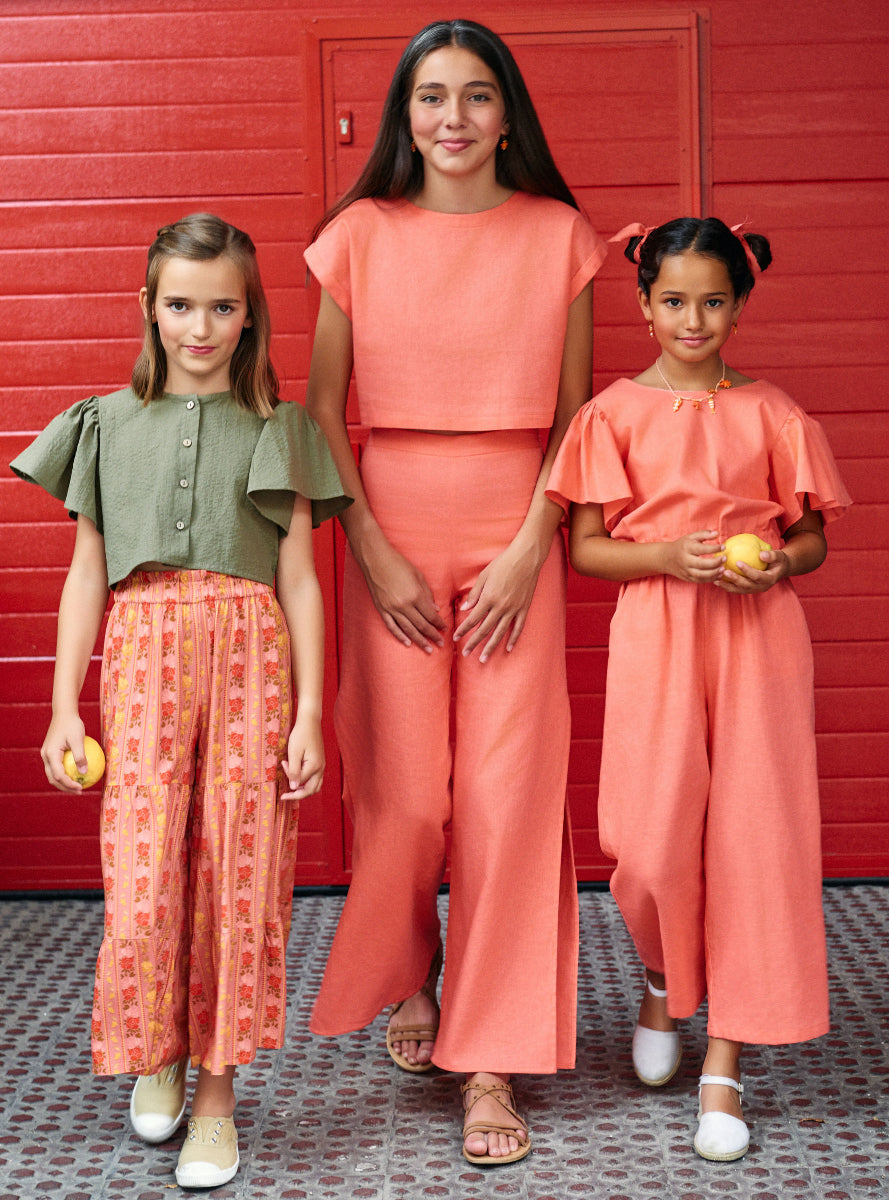 Pantalón aberturas coral