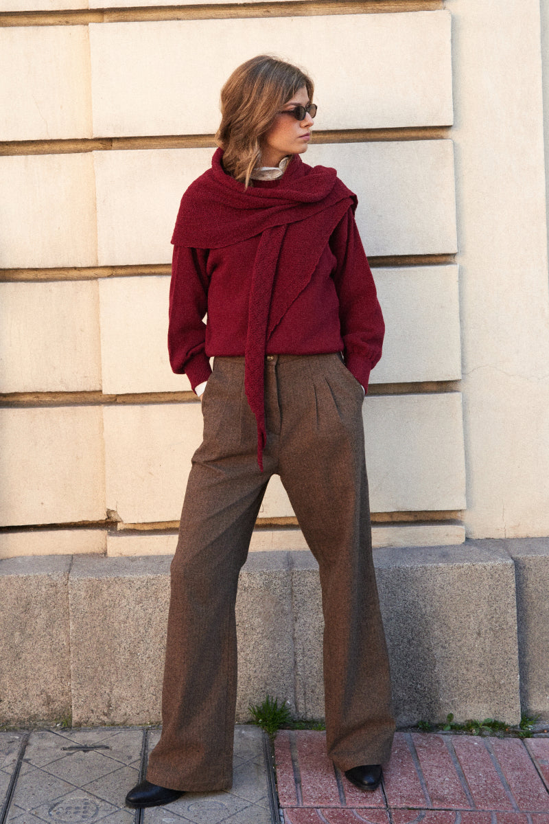 Pantalón espiguilla marrón