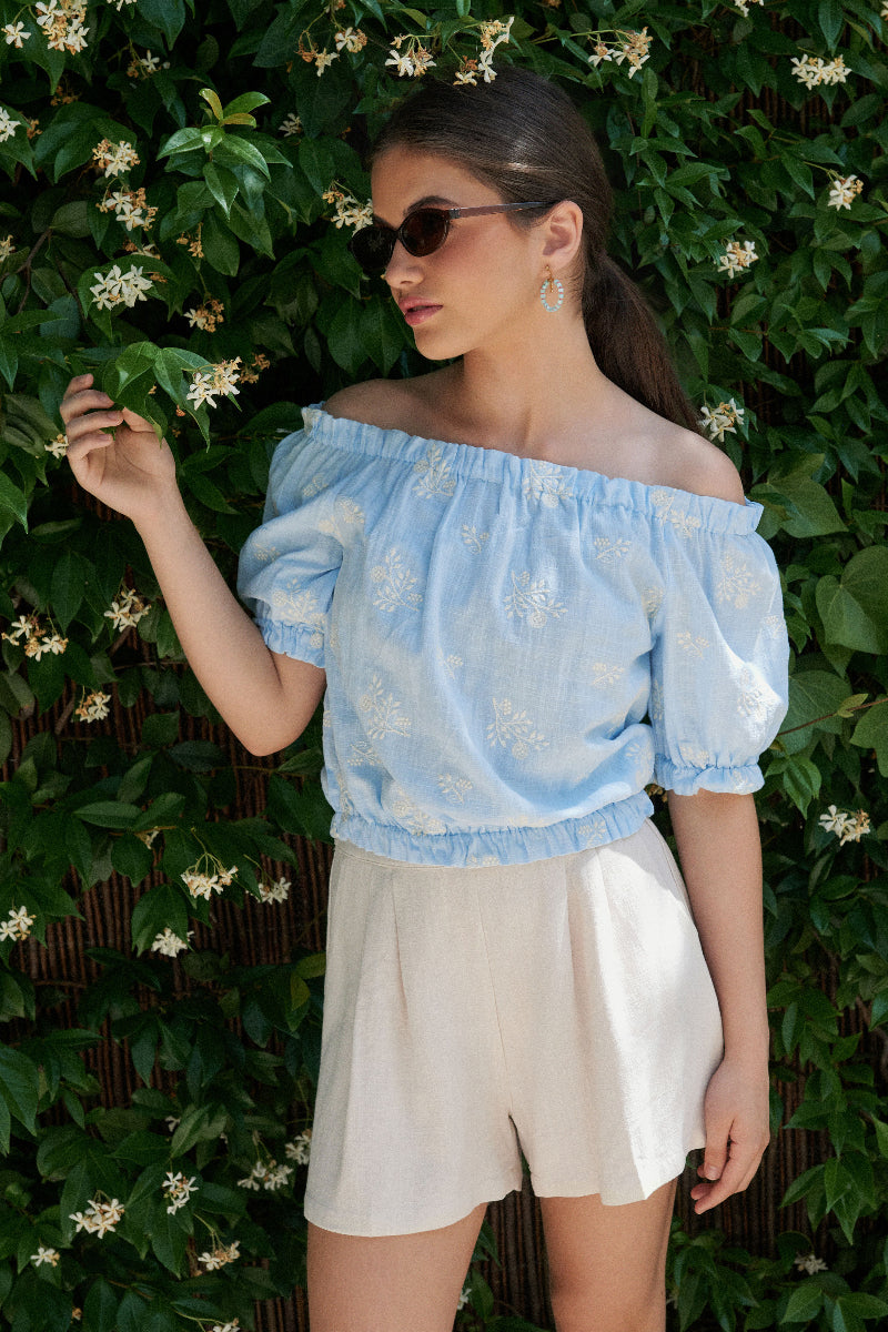 TOP03 Top manga farol bordado ramas