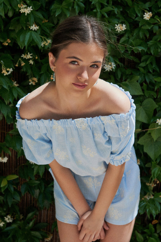 TOP03 Top manga farol bordado ramas