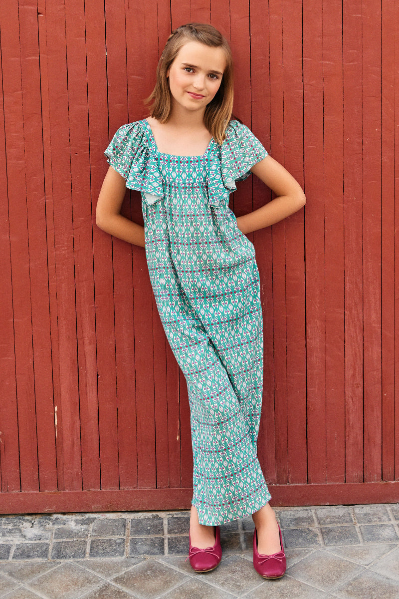 Mono volantes étnico verde