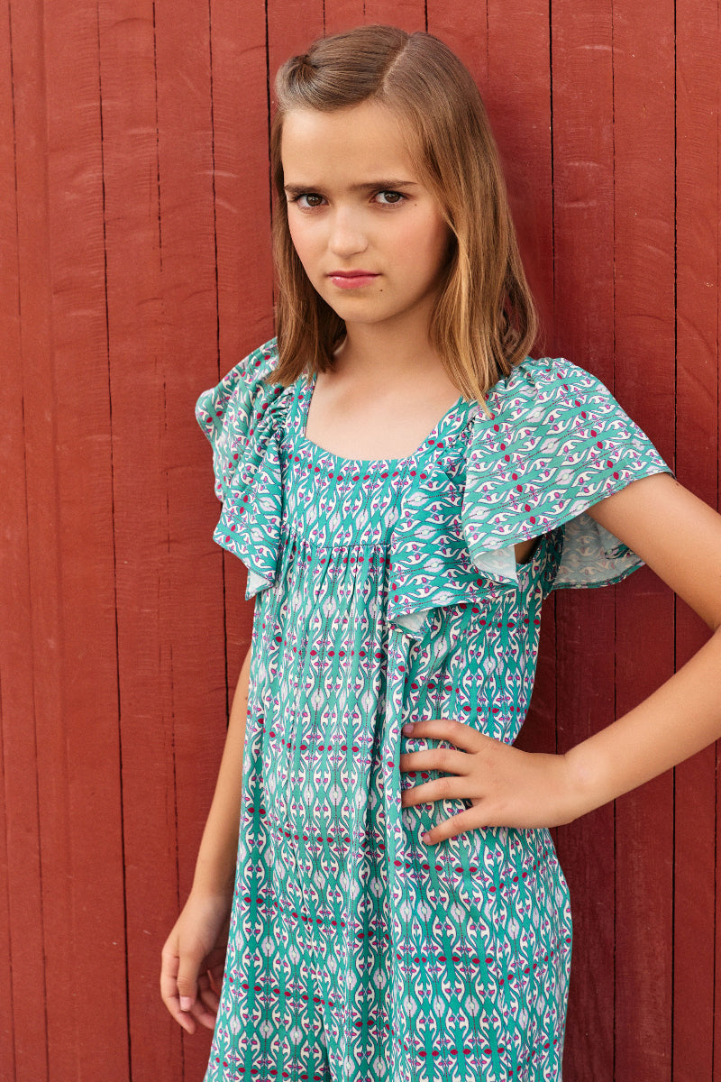 Mono volantes étnico verde